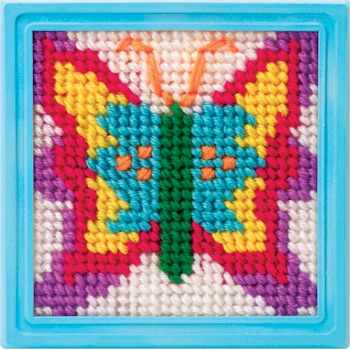 5 Stamped Cross Stitch Kits for Kids.Needlepoint Kits for