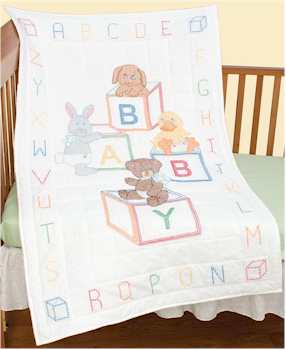 Design Works Stamped Quilt Cross Stitch Kit 34X43 Baby's Forest